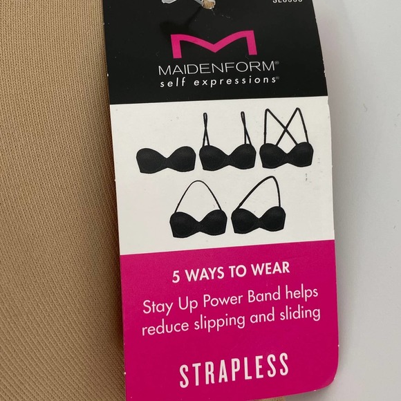 Maidenform Ultimate Stay Put Bra Convertible Strapless Lined Underwire Nude 40DD - Picture 2 of 10